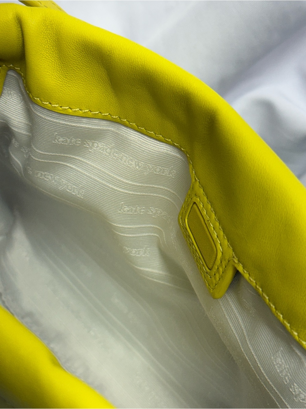 (new+tag) Kate Spade Meringue Shoulder / Crossbody Lime Yellow Braided-Handle - Picture 7 of 14